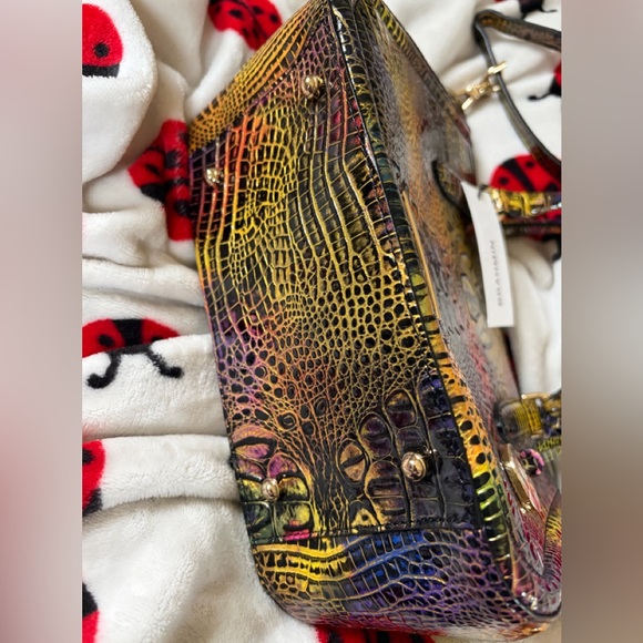 Brahmin Small Ashlee Satchel in Neon Lights Rtl $315 offering at 37% off retail - Picture 6 of 11